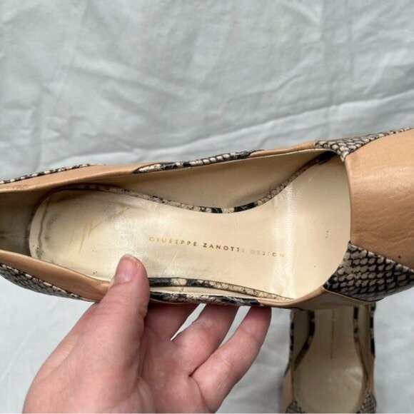 Giuseppe Zanotti Design Peep Toe High Heel Pumps Size 37 Snake Print leather - Picture 2 of 15
